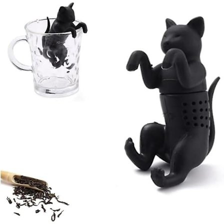 Pieces Katte Teinfuser, Løs Teinfuser, Søte Dyre Teinfusere, Silikon Teinfuser for Te, Matlaging