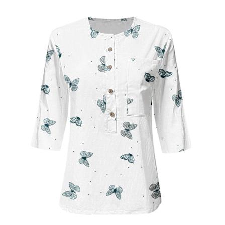 Damblus Loose-fit Pullover Shirt Office Lady Summer Top