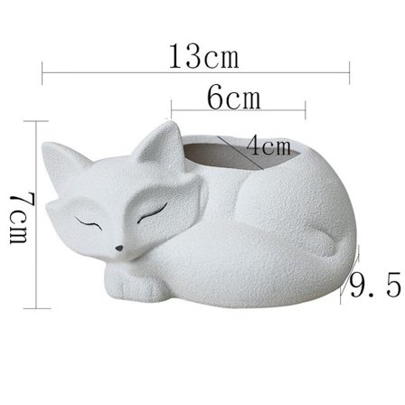 1 Piirretty Liha Keramiikka Kukkaruukku Luova Toimisto Söpö Kettu