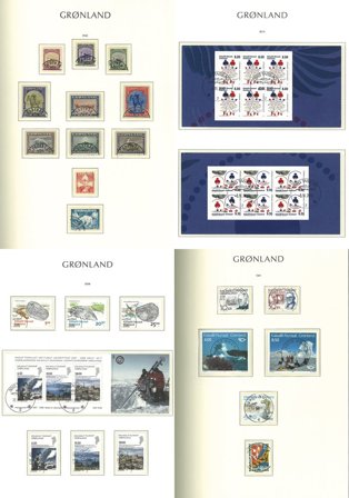 Grønland til 2012 - Samling i 2 frimærkealbum - Stemplet