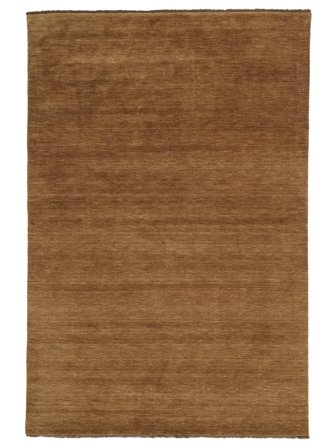 Handloom Fringes 100X160 Petit Marron Uni Tapis De Laine