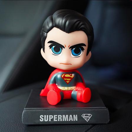 Ny Q-versjon vår-rister dukke bildekorasjon dukke kreativ tegneserie bildekorasjon mobiltelefonstativ (y-Farge Superman)