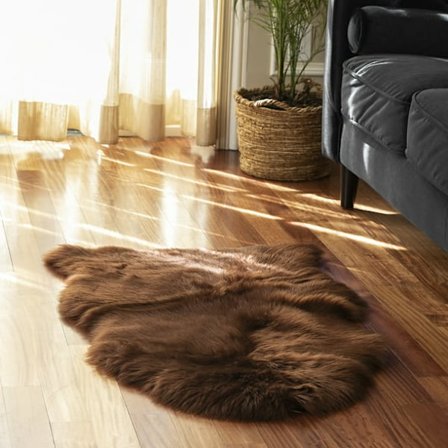 Matta med fast print , brun, 2' x 3