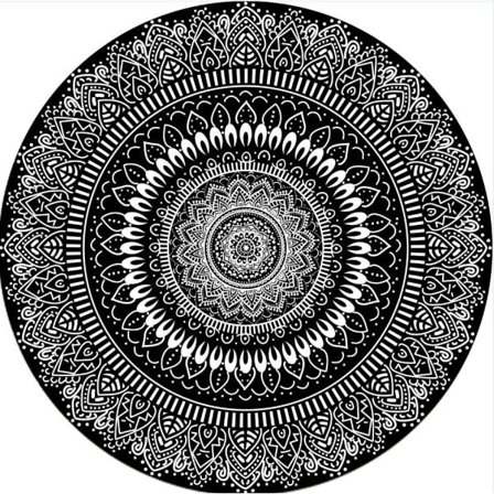 IC Matta rund 100 cm bomullsmatta tvättbar golvmatta gjord av