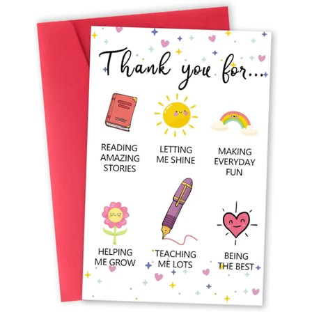 Nydelig Takk-kort til lærer, "Takk for at du hjalp meg å vokse" – Flott takknemlighetsgave fra elever | Perfekt gave ved semesterslutt