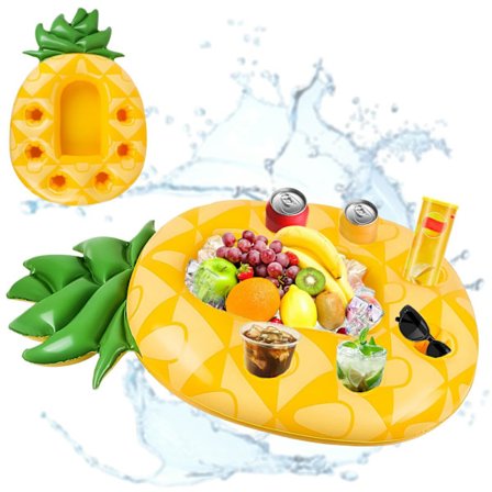 Oppustelig Ananas Kopholder, Flydende Poolbar, Oppustelig Drikkeholder, Oppustelig Ananasbakke, Flydende Bakke, Flydende Pool