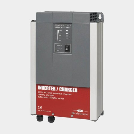 Inverter / vekselretter med oplader TBS Powersine Combi, ren sinuskurve, 24 V - 230 V, 1400 W