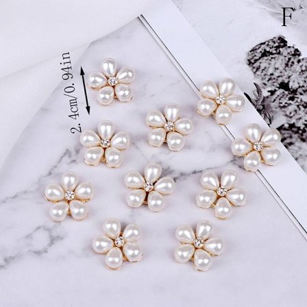 10st Pearl Rhinestone Utsmyckningar Knappar Flatback Decorati