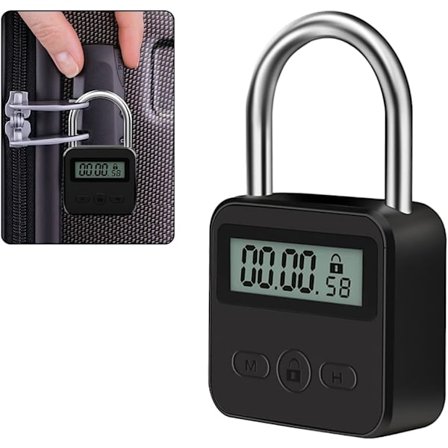 2025 Siste Modell Digital Tidslås, Smart Tidslås med LCD-skjerm, USB Oppladbar Kjøkkensafe, Tidslås, 99 Timer, Maksimal Tidslås