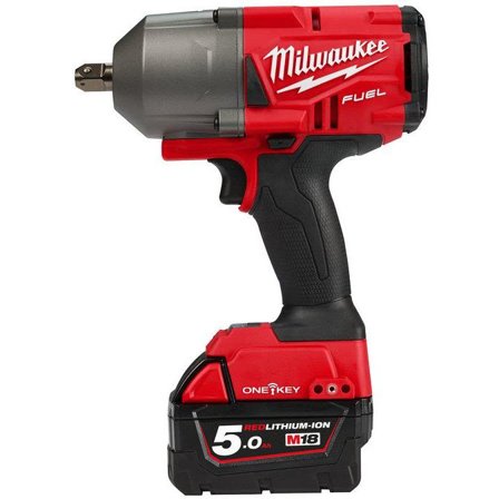 Milwaukee M18 ONEFHIWP12-502X Muttertrekker med batteri og lader, Maskiner