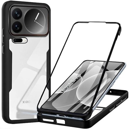 Helcover til Xiaomi 17 Pro, Dobbelt Sided Beskyttelse Foran og Bagpå - Sort Kant