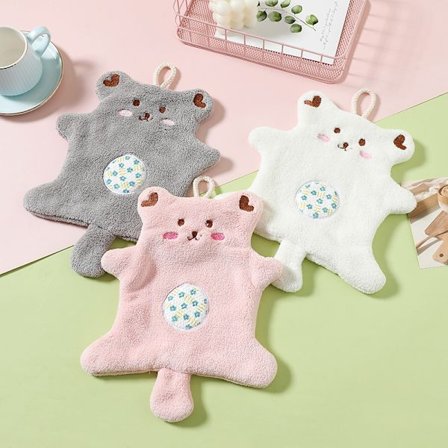 3-delad björn hängbar barn handduk, handduk, absorberande snabb torkning