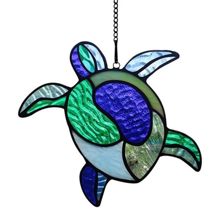 Havskilpaddedekor Vindusoppheng i glassmalerier 5 5