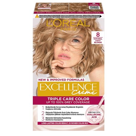 L'Oréal Paris Excellence Creme 8 Lysblond, Hår, Hårfarve, Permanent Hårfarve