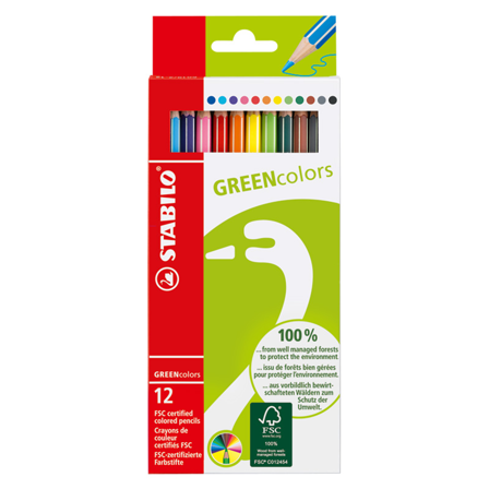 Stabilo GreenColors Farveblyanter 12-pak