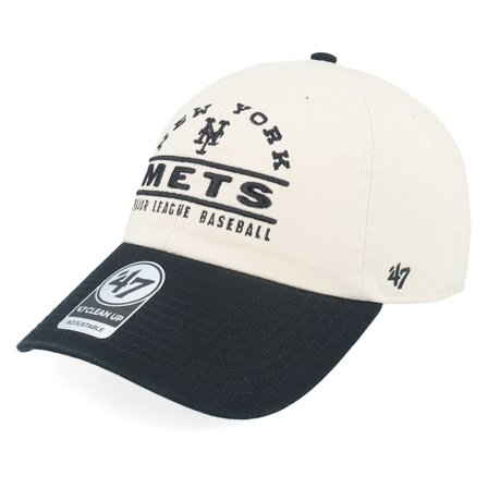 47 Brand - MLB Beige unconstructed Lippis - New York Mets Windham Clean Up Natural/Black Dad Cap @ Hatstore