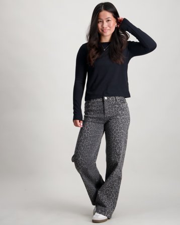 VERO MODA VMLENORA TESSA HR WIDE LEO JEANS GIRL Grau Jeans Mädchen - Kids Brand Store