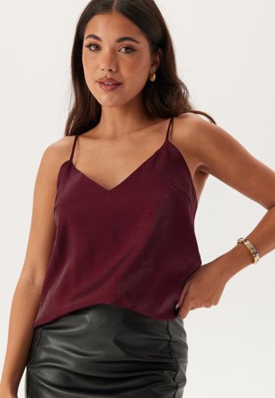 BUBBLEROOM - V-neck Shimmer Strap Singlet - M