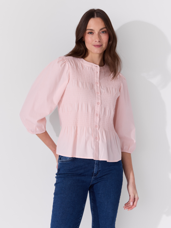 MATCH - Malin bluse - Va Vite - Str. 46 - Dame - Skjorter & Bluser - Rosa - 100% bomull