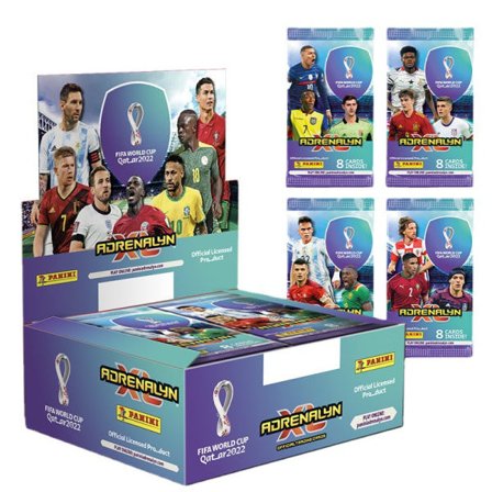 VM 2022 Qatar Fotball Stjernekort Panini Ekte 2-pakning 16 stk
