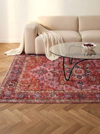 Alfombras Cocina Georgia Oriental 160X230 Algodón Rojo/Rosa