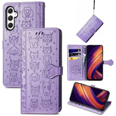 Etui til Samsung A26 Lys lilla Læder Flip Kortpung