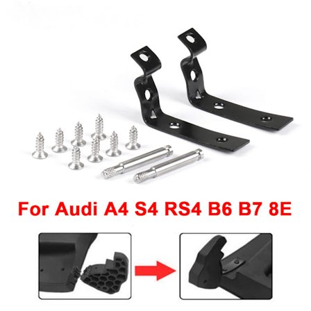 Bilgångjärnsfäste, svart aluminiumlegering handskfack gångjärnsreparationssats med skruvar för Audi A4 S4 RS4 B6 B7 (tvåpack)