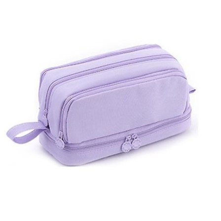 Angoo 4 Rum Inddelt Penalhus Dobbelt Side Åben Opbevaringspose Lilla