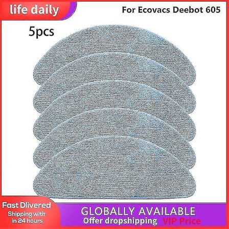 5 stk. Moppkluter for Ecovacs Deebot 605 støvsuger