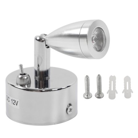 12V 3W LED Varm Hvid Drejelig Læsespotlampe til RV Yacht Camper Trailer Hotel Indvendig Belysning