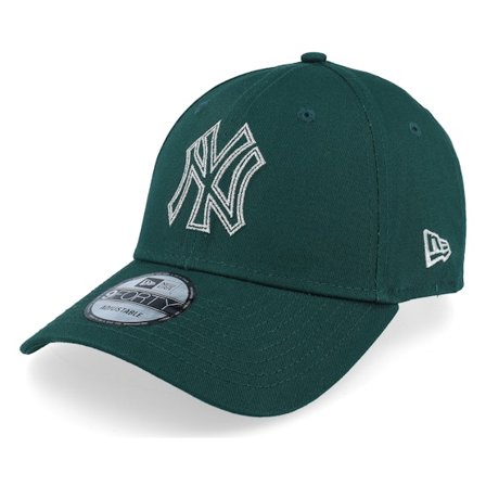 New Era - MLB Grün Adjustable Cap - New York Yankees Metallic Outline 9FORTY Dark Green Adjustable @ Hatstore