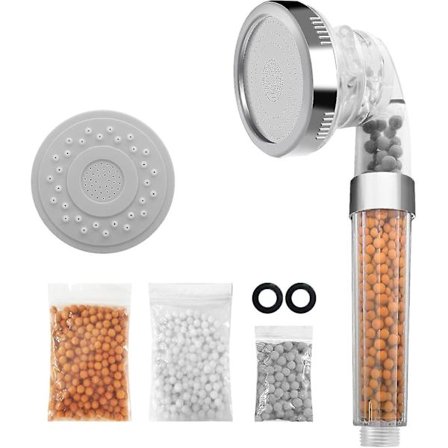 Brusehoved Håndbruser Med Trykforøgelse, Regnbruser Og Massagefunktion, Vandbesparende Brusehoved Med Ionfilter Og Kalkfilter - Med