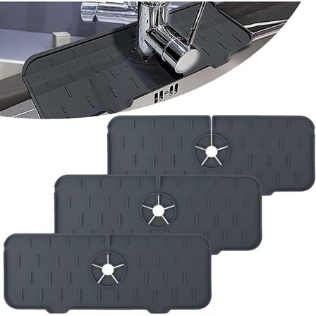 3 stk. drypbakke i silikoneserie - drypbakke til vask og bordplade