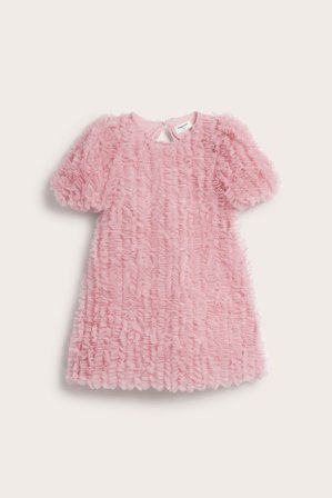 Kappahl | Sukienka z siateczki Jasnoróżowy 98 | Jasnoróżowy