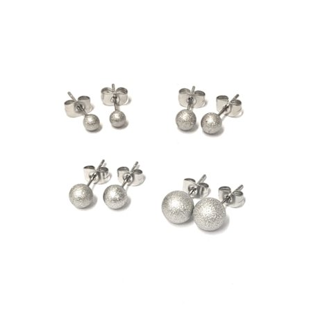 Borstad Kula örhängen i kirurgiskt stål. 4 storlekar att välja.