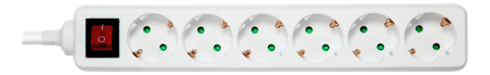 Deltaco outlet 6xCEE 7/3 1xCEE 7/7 switch 5m white