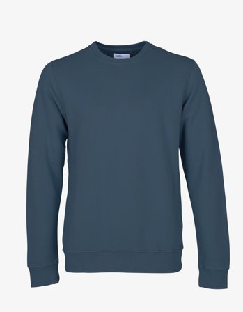 Classic Organic Crew - Petrol Blue - M
