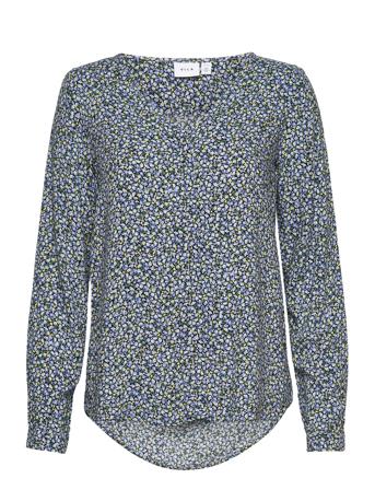 Vipaya V-Neck L/S Shirt/Su - Noos Blue Vila
