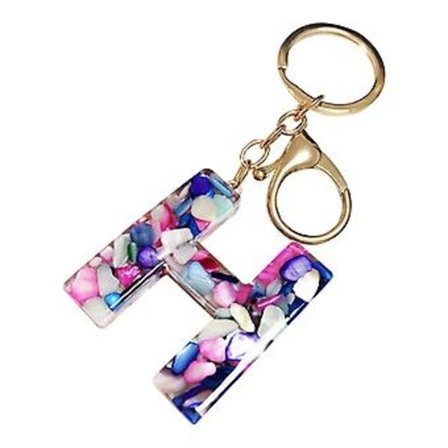 Nøglering og lanyard Mors Dag brugerdefineret kreativ nøglering 26 engelske bogstaver charm nøglering H- Perfet