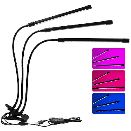 Växtlampa, 60 LED fullspektrum växtlampa Växtbelysning Växtlampa med 3 timers och automatisk tändningsfunktion