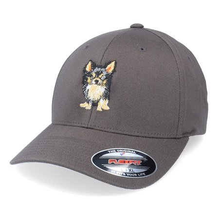 Iconic - Grey flexfit Czapka Z Daszkiem - Chihuahua Dog Dark Grey Flexfit @ Hatstore