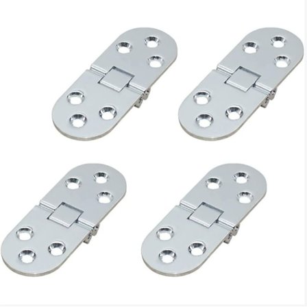 4 stk. sammenklappelige bordhængsler, flade sammenklappelige hængsler til skabslåger