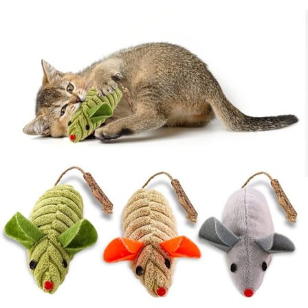 3 stk. Legetøj, Mus og Interaktivt kæledyr til Indendørs Katte og Killinger