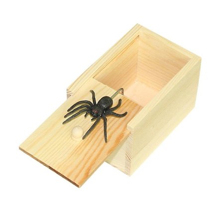 Prank Spider Trälåda Rolig Spindel Låda Trick Hilarisk Skrämselrekvisita Halloween Present