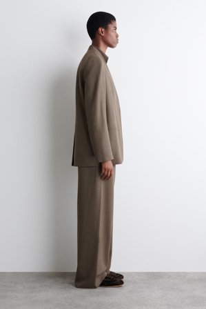 COS Women's Minimal Pony Hair-Effect Leather Trainers in Brown