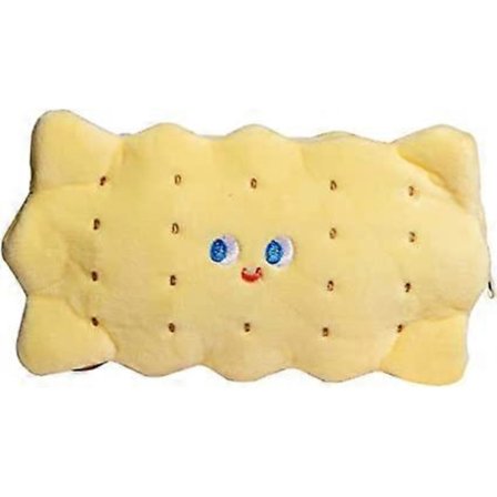 Sød Penalhus Beige, Kreativt Plys Kiks Penalhus, Studenter Plys Tegneserie Penalhus, Skoleartikler Kontorartikler, Makeup Taske, Børn