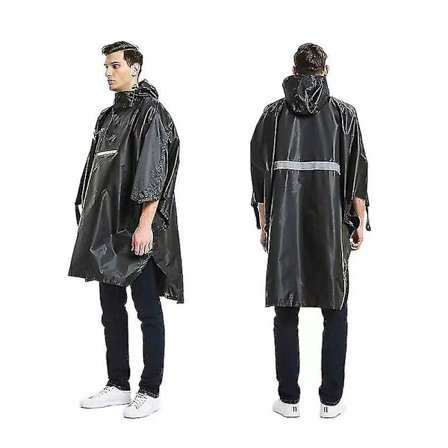 Regnfrakke Mænd Kvinder Regnfrakke Cykel Regnfrakke Regnfrakke Poncho Med Refleksstrimmel