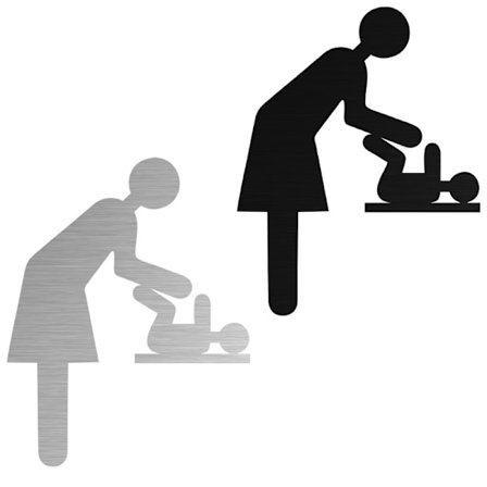 2 st Rostfritt Stål Toalettdörrskylt Moder-Barn Toalett Identifieringsskylt Toalett Identifieringsskylt