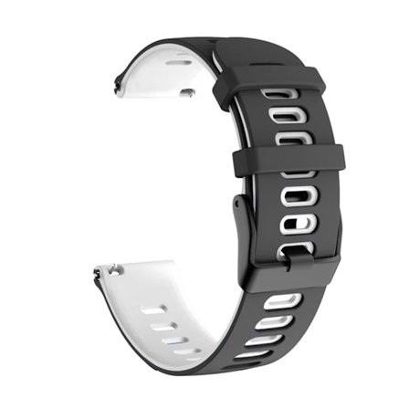 20 22 mm silikonrem for Garmin Venu 3 Band Forerunner 265 255 245 Music Vivoactive 4 Band for Garmin Venu Sq 2 Plus armbånd Svart Hvit