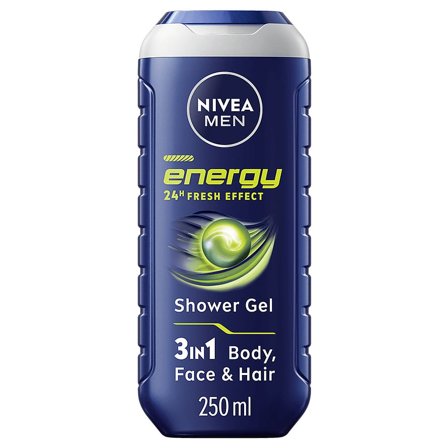 NIVEA Energy Shower Gel 250 ml, Mænd, Kropspleje, Bad & Brus